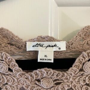 Ultra Pink Crochet Lace Tan Vest. Very pretty. Too big for me. Never worn.